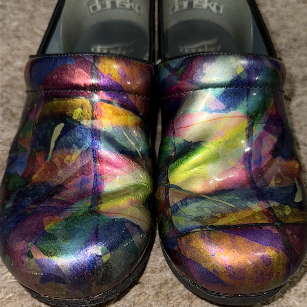 Dansko Colorwash Multicolored Vibrant Colorful Women's Clogs - Picture 3 of 7